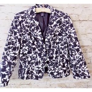 Apostrophe Black Floral Blazer Jacket Size 4
